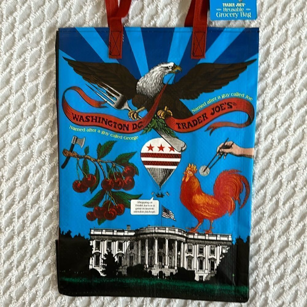 Trader Joe’s Plastic Reusable Shopping Tote Bag 6 Gallon Washington DC